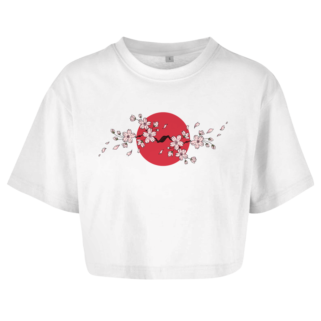 Japan Cherry Blossom - Damen Oversize Crop Top