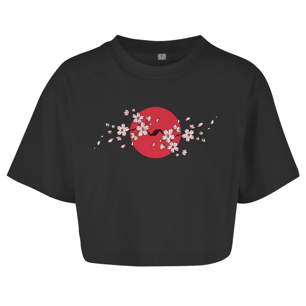 Japan Cherry Blossom - Damen Oversize Crop Top