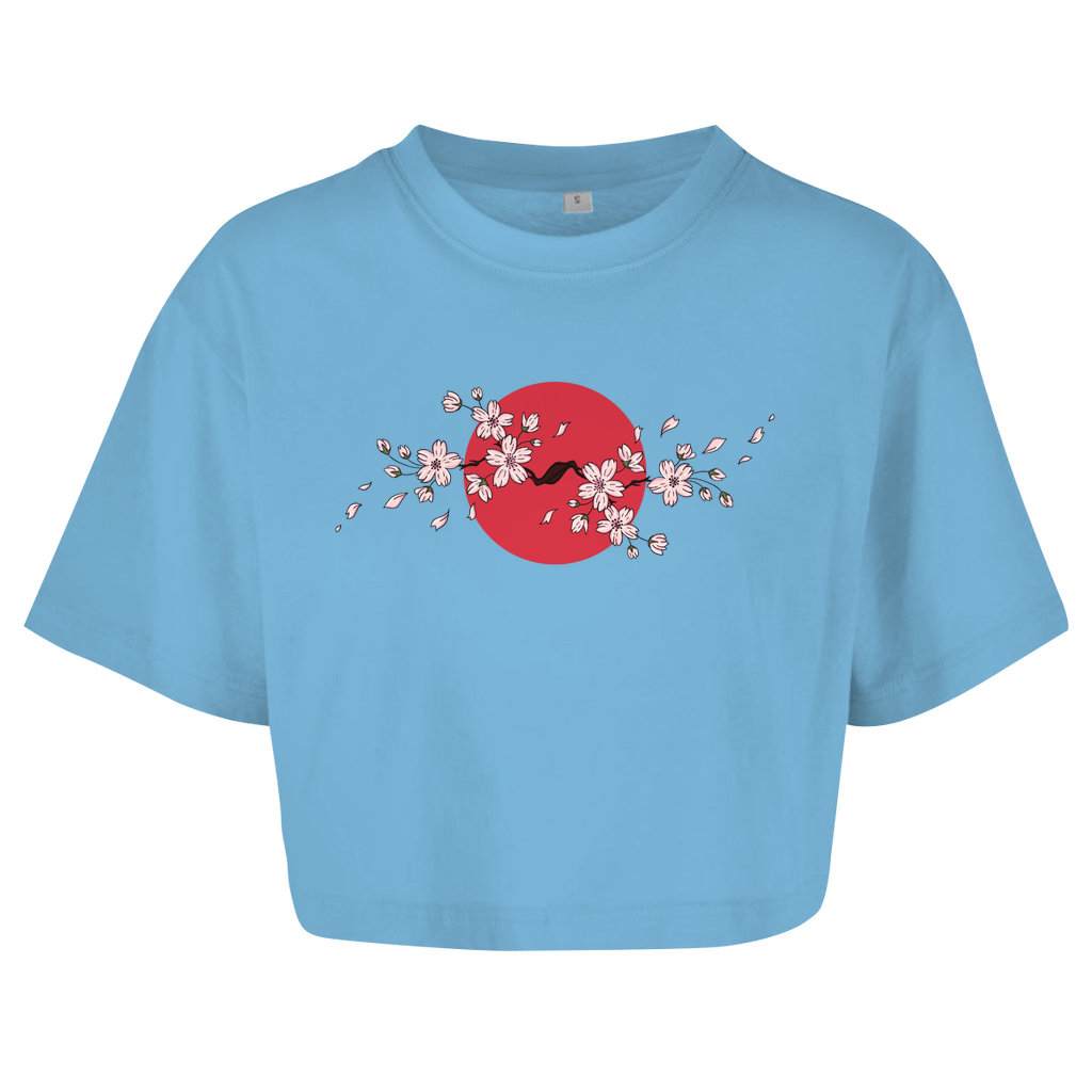 Japan Cherry Blossom - Damen Oversize Crop Top