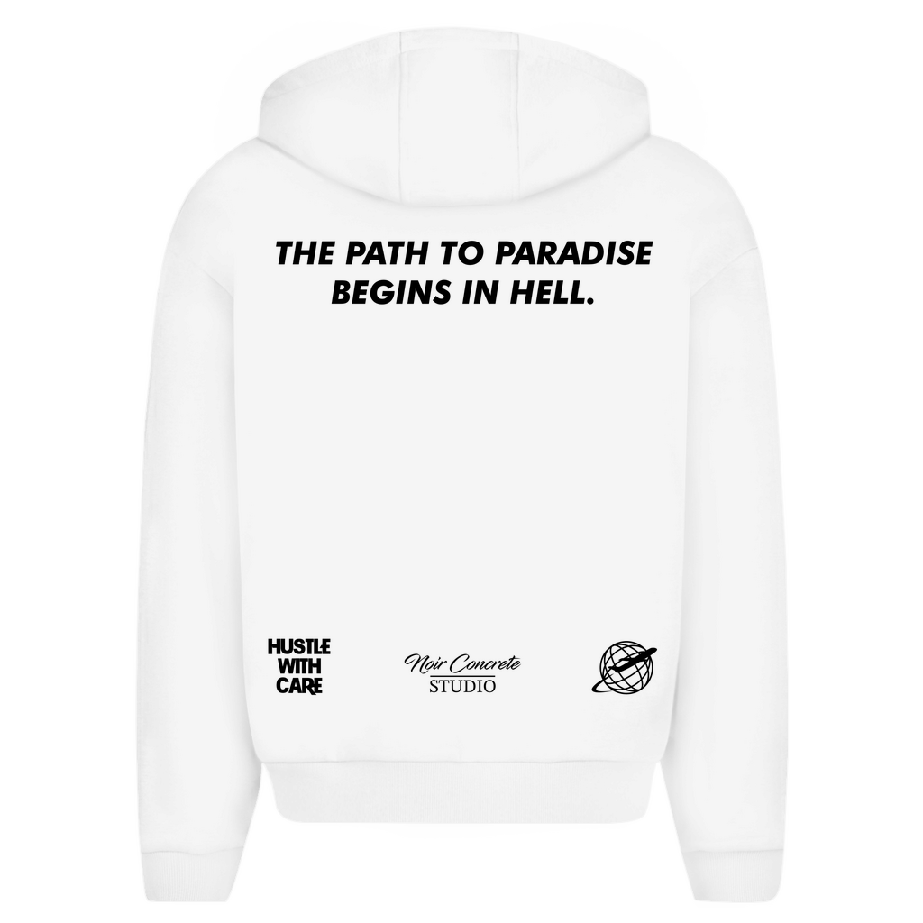 THE PATH TO PARADISE BEGINS IN HELL - Oversize Zipper Hoodie