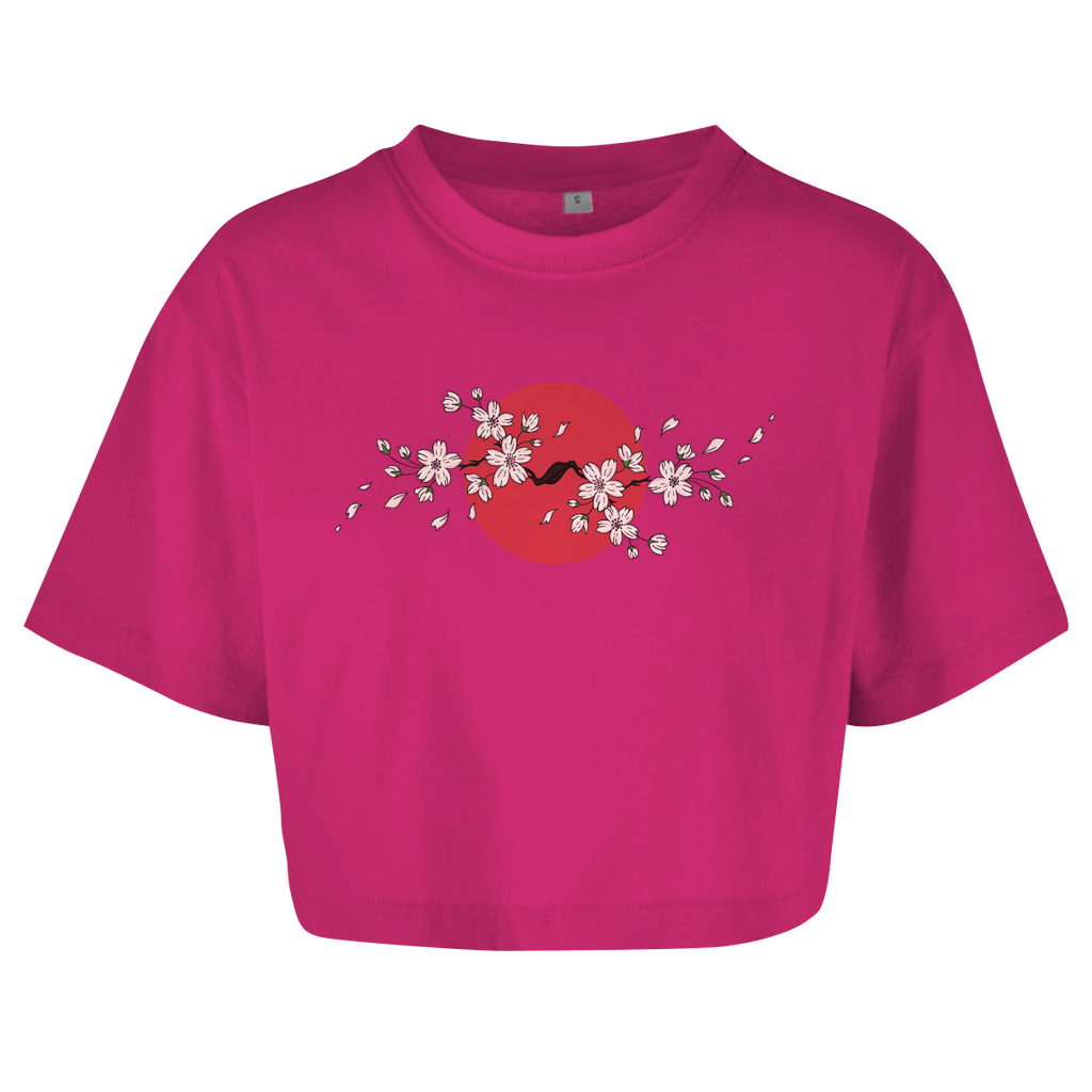 Japan Cherry Blossom - Damen Oversize Crop Top