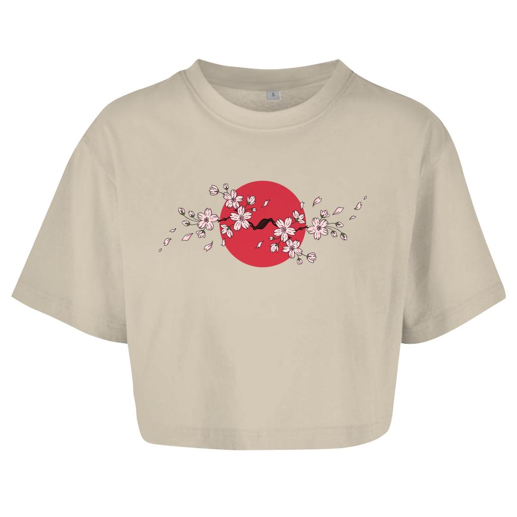 Japan Cherry Blossom - Damen Oversize Crop Top