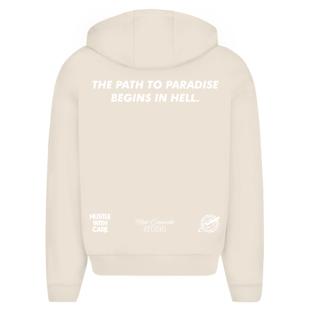 THE PATH TO PARADISE BEGINS IN HELL - Oversize Zipper Hoodie