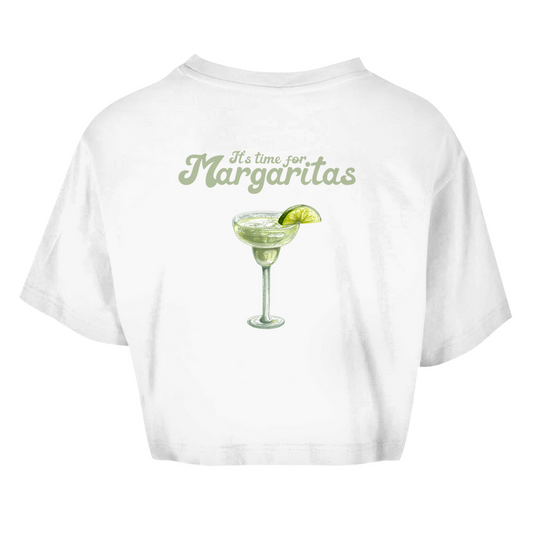 It's Time for Margaritas - Damen Oversize Crop Top Beidseitig