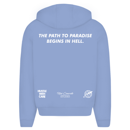 THE PATH TO PARADISE BEGINS IN HELL - Oversize Zipper Hoodie