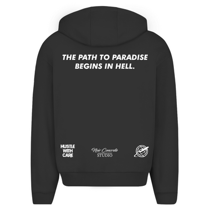 THE PATH TO PARADISE BEGINS IN HELL - Oversize Zipper Hoodie